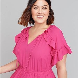 NWT Lane Bryant Ruffle Fit & Flare Dress (26P)